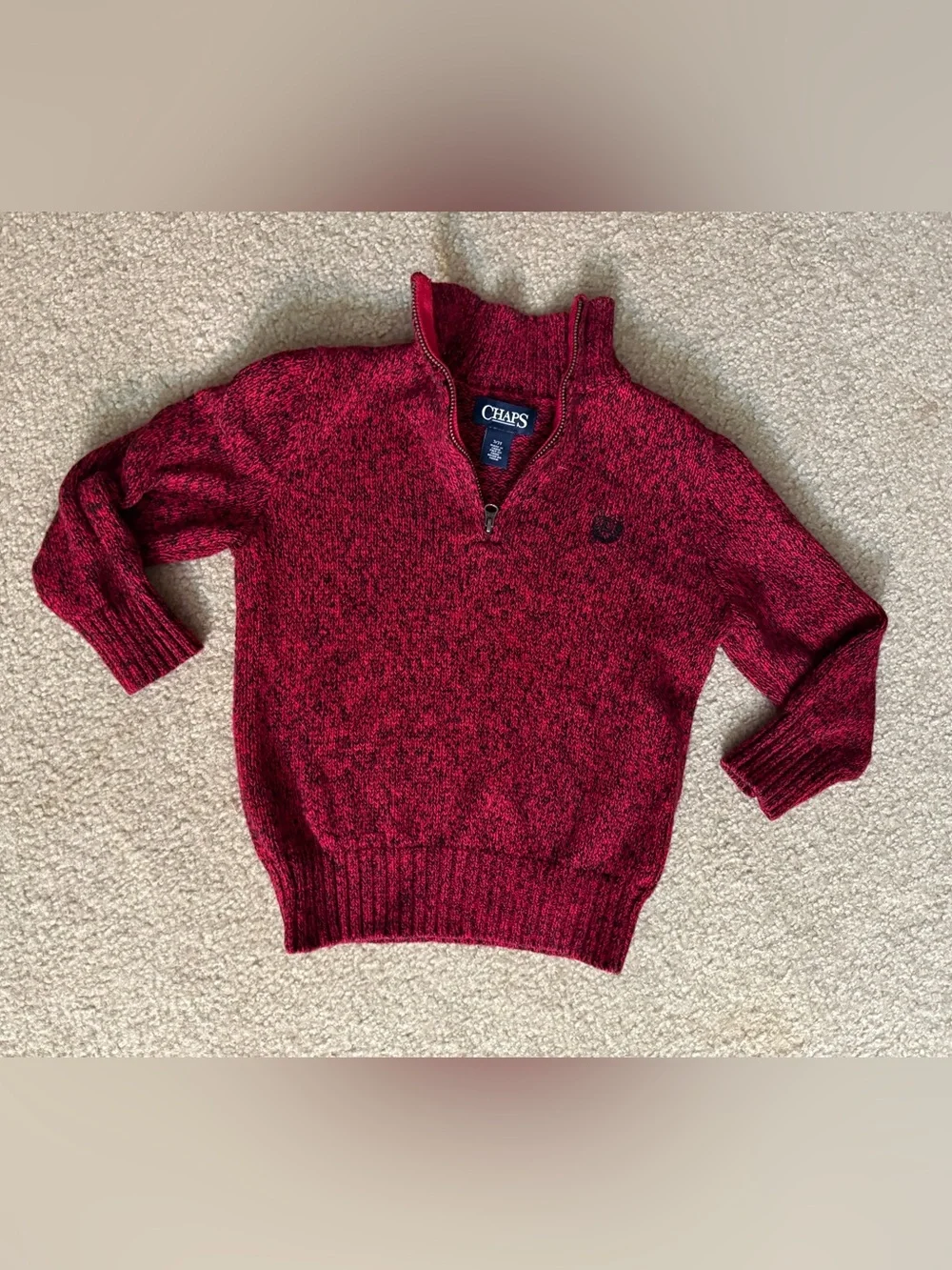 Chaps Kids Half-Zip Sweater Pullover in Maroon